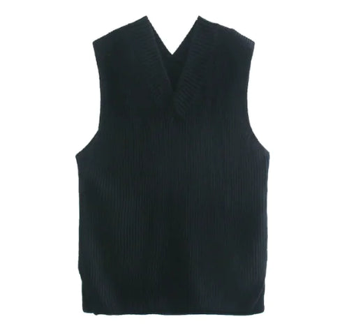 Load image into Gallery viewer, V-neck Knitted Sleeveless Vest
